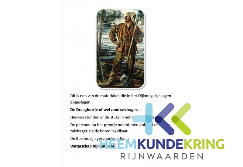 Zandzakdrager met tekst